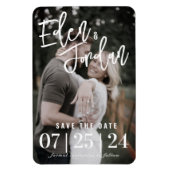Foto Weddenschap Save the Date Magnet | Faux Vellu Magneet (Verticaal)