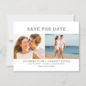 Foto Weddenschap Save the Date Magnets Two Photo Magnetische Uitnodiging (Voorkant)