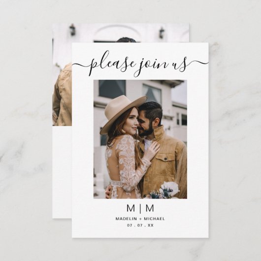 Foto Weddenschap Uitnodiging (Voorkant / Achterkant)