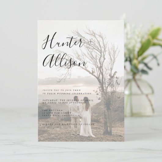 Foto Weddenschap Uitnodiging (Staand voorkant)