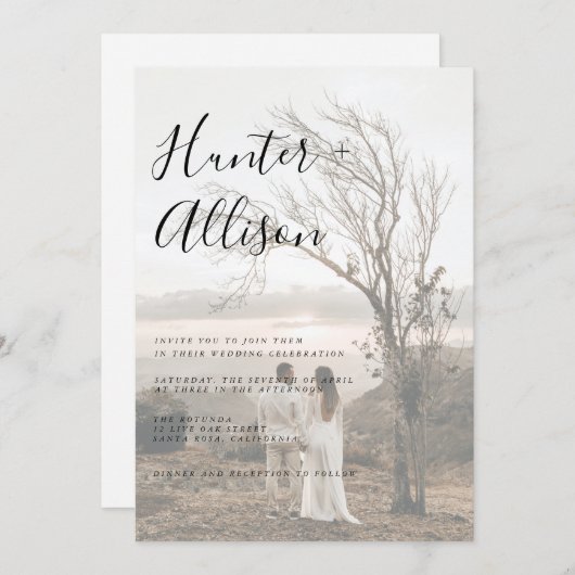 Foto Weddenschap Uitnodiging (Voorkant / Achterkant)