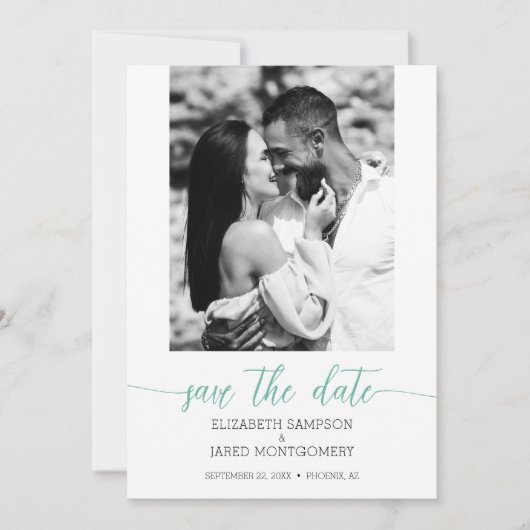 Foto Wedding Aqua Save The Date (Voorkant)
