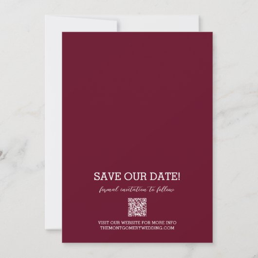 Foto Wedding Burgundy Save The Date (Achterkant)
