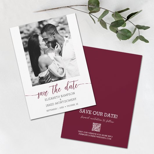 Foto Wedding Burgundy Save The Date