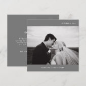 FOTO WEDDING DANK U | Minimalistisch modern Bedankkaart (Voorkant / Achterkant)