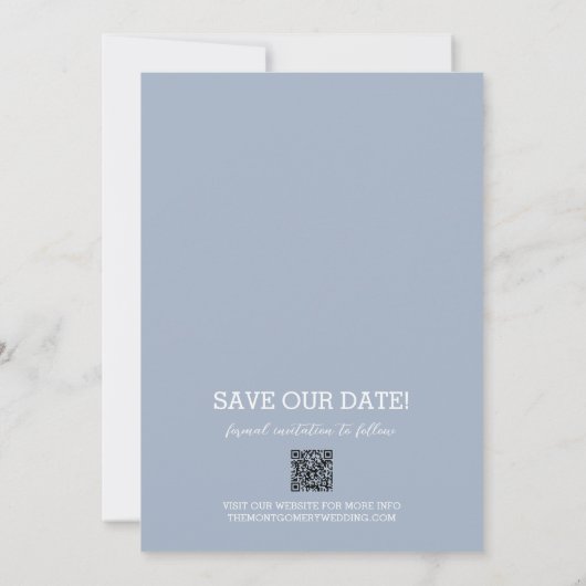 Foto Wedding Dusty Blue Save The Date (Achterkant)