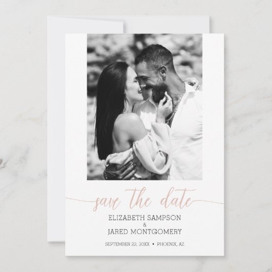 Foto Wedding Dusty Pink Save The Date (Voorkant)