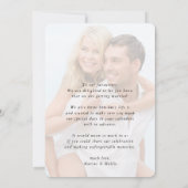 FOTO WEDDING elegant minimalist behalve de datum Kaart (Achterkant)