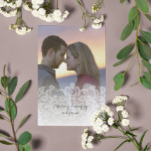 Foto Wedding Heirloom Damask-uitnodigingen