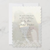 Foto Wedding  Heirloom Damask-uitnodigingen Kaart (Achterkant)