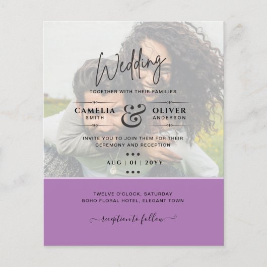 FOTO WEDDING INVITATION Budget Overlay Text LeahG (Voorkant)