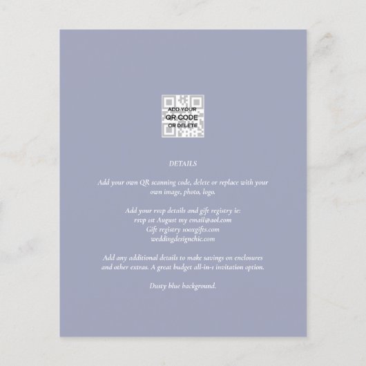 FOTO WEDDING INVITATION Budget Overlay Text LeahG Flyer (Achterkant)