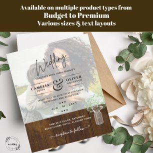 FOTO WEDDING INVITATION Budget Overlay Text LeahG Flyer