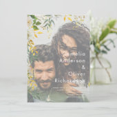 FOTO WEDDING INVITATION Greenery Gold LeahG Kaart (Staand voorkant)