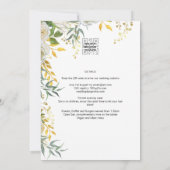 FOTO WEDDING INVITATION Greenery Gold LeahG Kaart (Achterkant)
