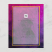 FOTO WEDDING INVITATION Magenta Paars Gold INK Flyer (Achterkant)
