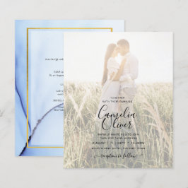 FOTO WEDDING INVITATION Navy Blue Gold INK LeahG