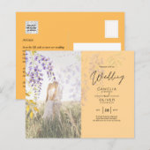 FOTO WEDDING INVITATION Wisteria Floral BUDGET (Voorkant / Achterkant)