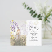 FOTO WEDDING INVITATION Wisteria Floral BUDGET (Staand voorkant)