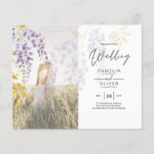 FOTO WEDDING INVITATION Wisteria Floral BUDGET (Voorkant)