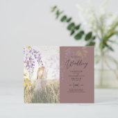FOTO WEDDING INVITATION Wisteria Floral BUDGET (Staand voorkant)