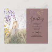 FOTO WEDDING INVITATION Wisteria Floral BUDGET (Voorkant)