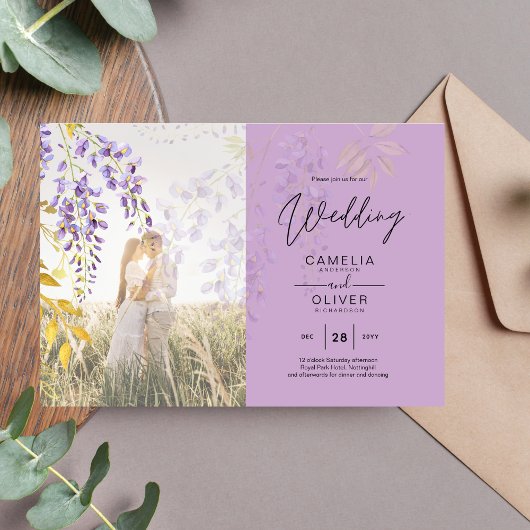FOTO WEDDING INVITATION Wisteria Floral BUDGET