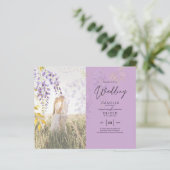 FOTO WEDDING INVITATION Wisteria Floral BUDGET (Staand voorkant)