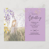 FOTO WEDDING INVITATION Wisteria Floral BUDGET (Voorkant)