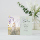 FOTO WEDDING INVITATION Wisteria Floral BUDGET (Staand voorkant)