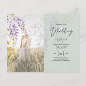FOTO WEDDING INVITATION Wisteria Floral BUDGET (Voorkant)
