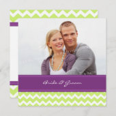 Foto Wedding Invitations Limoen Plum Chevron Kaart (Voorkant / Achterkant)