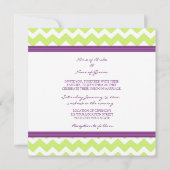 Foto Wedding Invitations Limoen Plum Chevron Kaart (Achterkant)