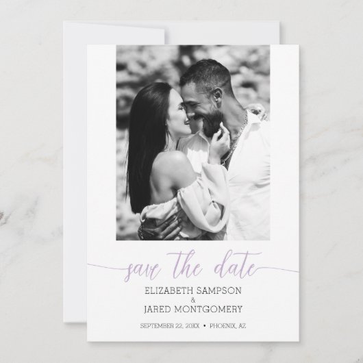 Foto Wedding Lavender Save The Date (Voorkant)