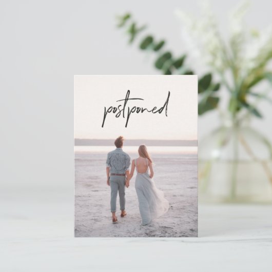Foto Wedding Postponement Wijziging datum Briefkaart (Staand voorkant)