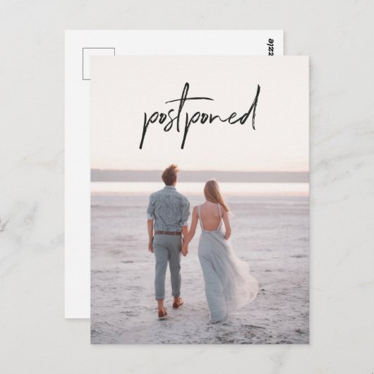 Foto Wedding Postponement Wijziging datum Briefkaart (Voorkant / Achterkant)