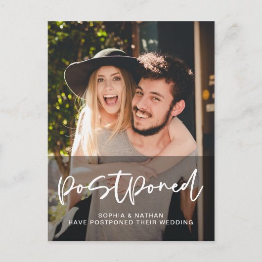 Foto Wedding Postponement Wijziging datum Briefkaart (Voorkant)