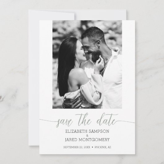 Foto Wedding Sage Green Save The Date (Voorkant)