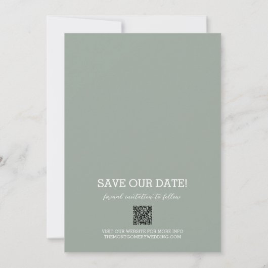 Foto Wedding Sage Green Save The Date (Achterkant)