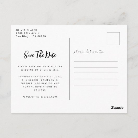 Foto Wedding Save the Date Briefkaart (Achterkant)