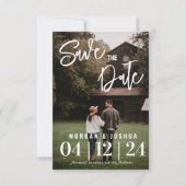 Foto Wedding Save the Date | Faux Vellum Overlay Kaart (Voorkant)