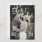 Foto Wedding Save the Date | Faux Vellum Overlay Kaart (Voorkant)