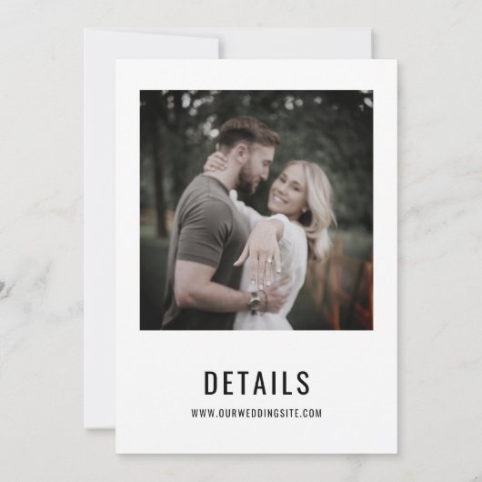 Foto Wedding Save the Date | Faux Vellum Overlay Kaart (Achterkant)