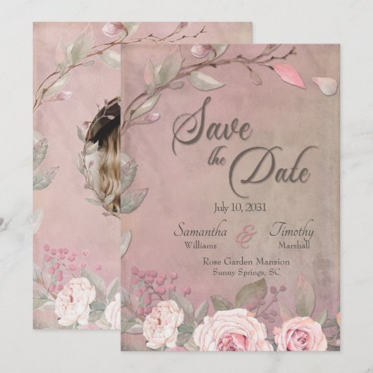 Foto Wedding Save the Date Invitation (Voorkant / Achterkant)