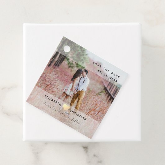 Foto Wedding Save the Date Invitation Bedankjes Labels (In situ)