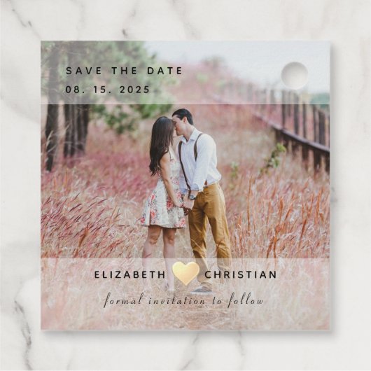 Foto Wedding Save the Date Invitation Bedankjes Labels (Achterkant)