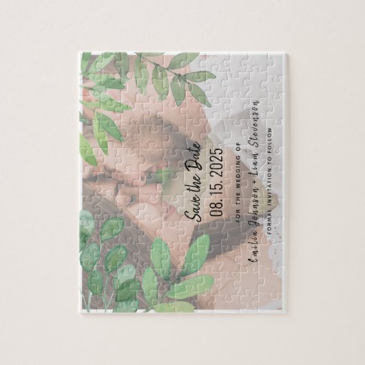 Foto Wedding Save the Date Invitation Legpuzzel (Verticaal)