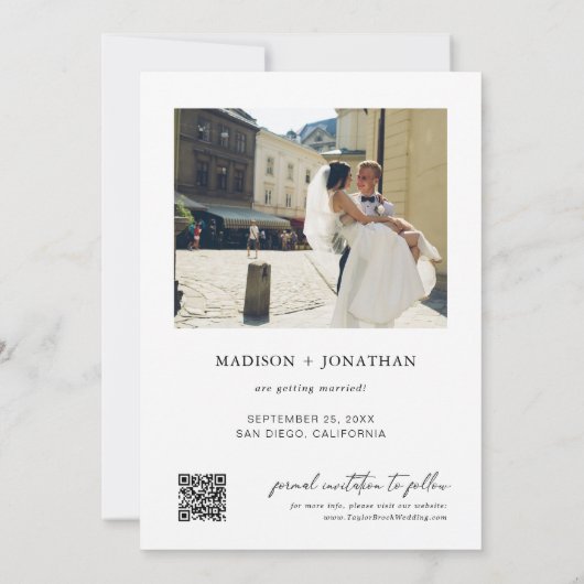 Foto Wedding Save the Date Kaart (Achterkant)