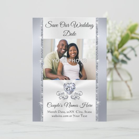 Foto, Wedding Save the Date Kaarten with Enveloppe (Staand voorkant)