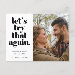 Foto Wedding Save the New Date Postponement Aankondigingskaart